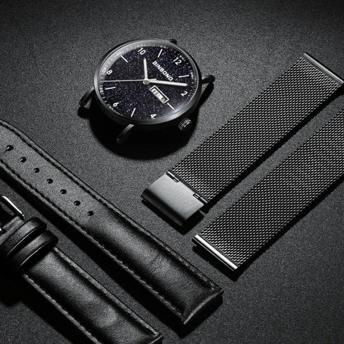 B3820 Men Simple Luminous Quartz Student Trendstarry Starry Sky Pattern Watch