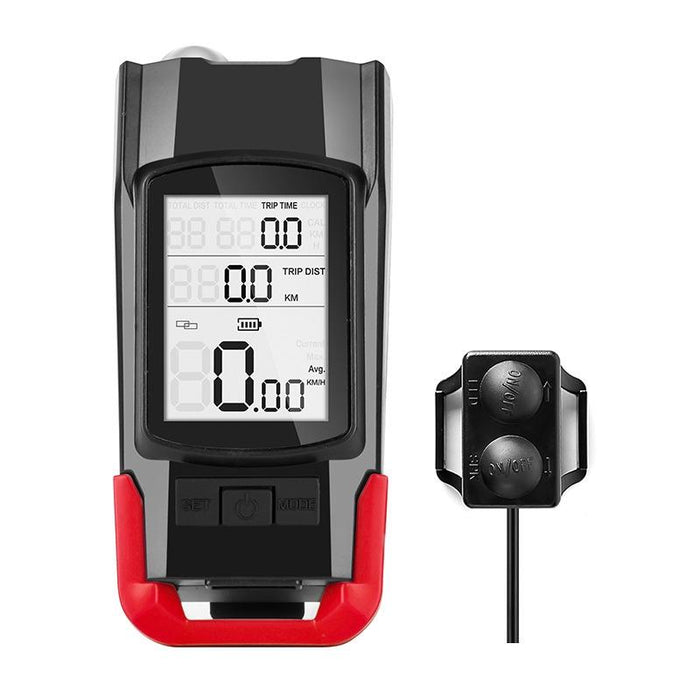3-In-1 Wireless Bike Code Meter Lamp Red
