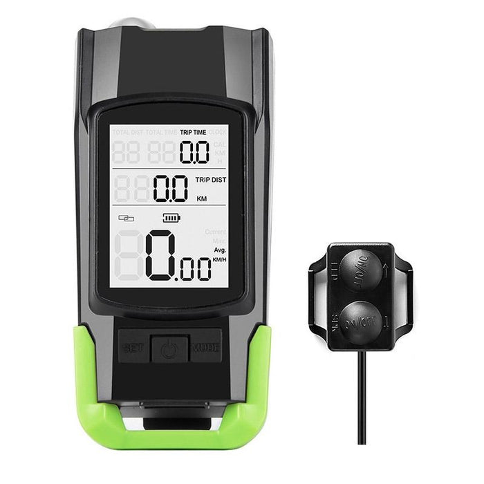 3-In-1 Wireless Bike Code Meter Lamp Green