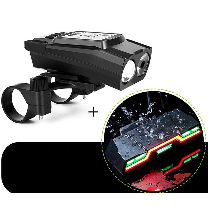 3-In-1 Wireless Bike Light Set Strong Front & Floating Tail Black