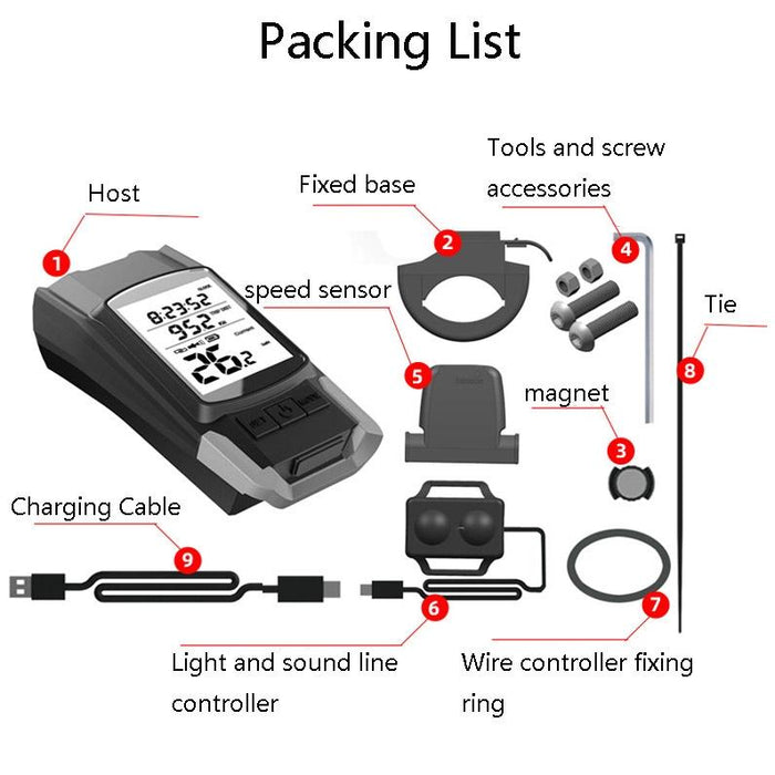 3-In-1 Wireless Bike Light Set Strong Front & Floating Tail Black