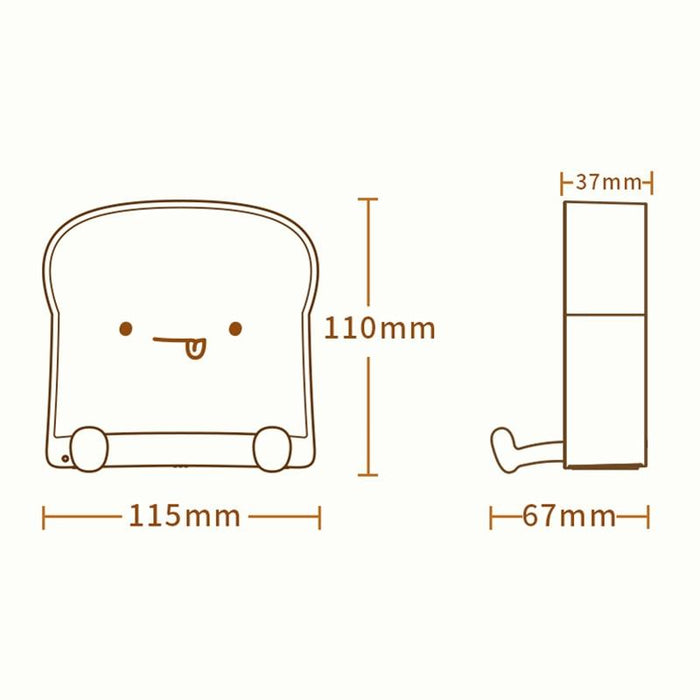Toast Bread Night Light With Phone Holder Bedroom Sleep Timer