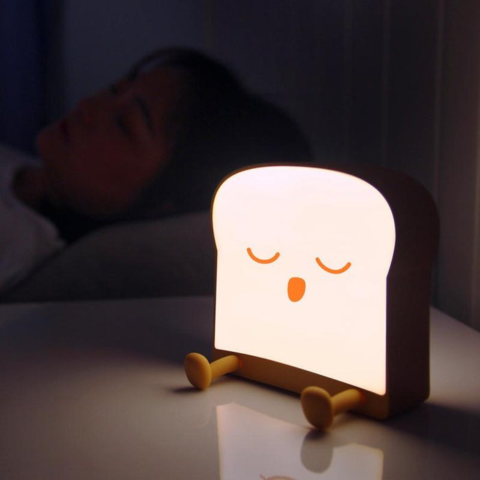 Toast Bread Night Light With Phone Holder Bedroom Sleep Timer