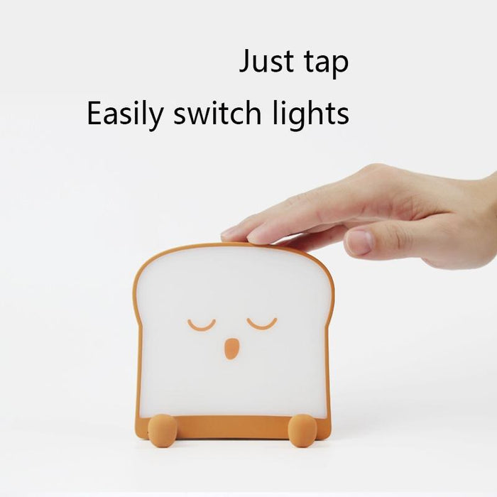 Toast Bread Night Light With Phone Holder Bedroom Sleep Timer