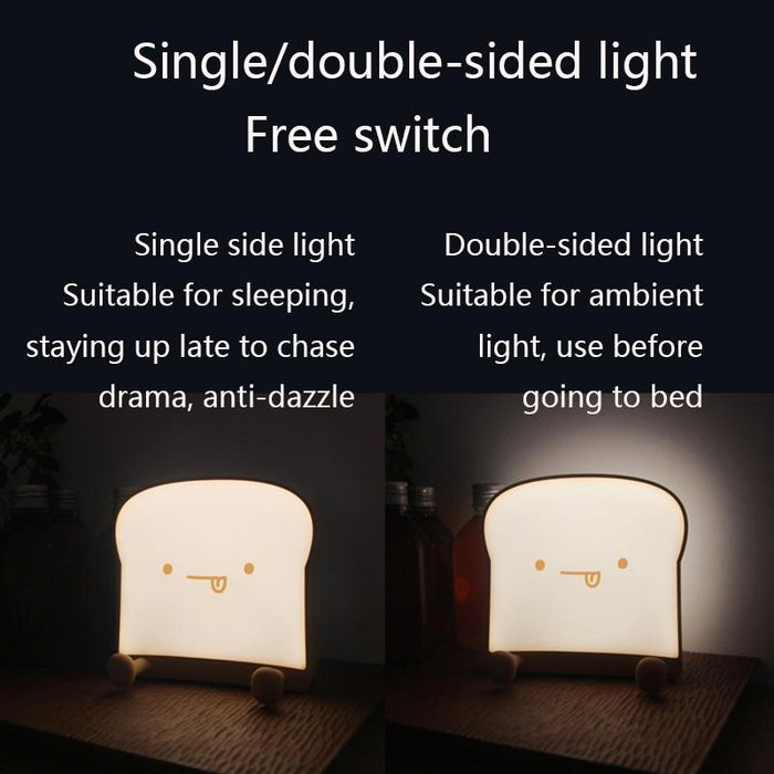 Toast Bread Night Light With Phone Holder Bedroom Sleep Timer