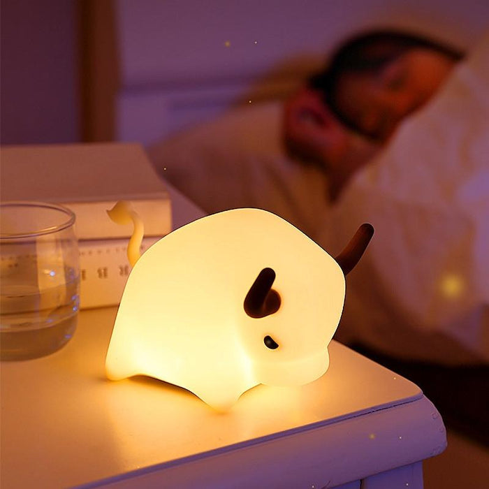 Usb Cow Night Light Dimmable Timer Yellow
