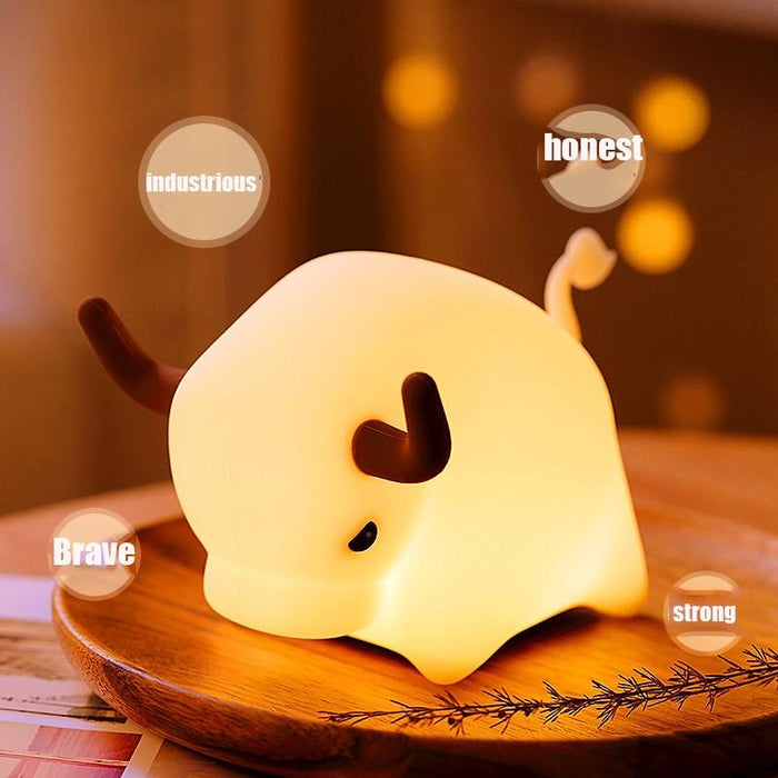 Usb Cow Night Light Dimmable Timer Yellow