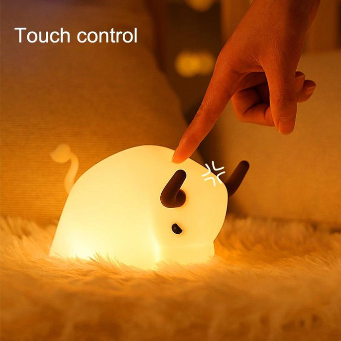 Usb Cow Night Light Dimmable Timer Yellow