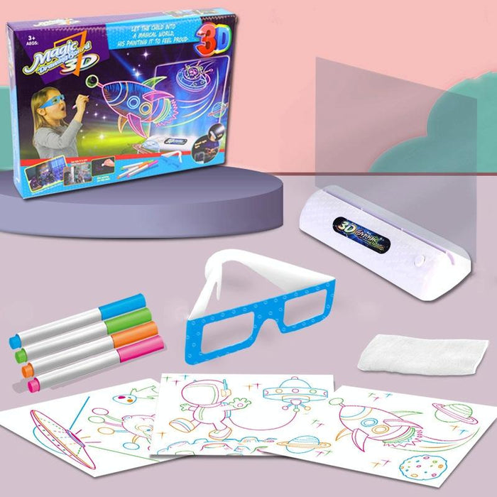 3D Fluorescent Drawing Board For Kids Space Version