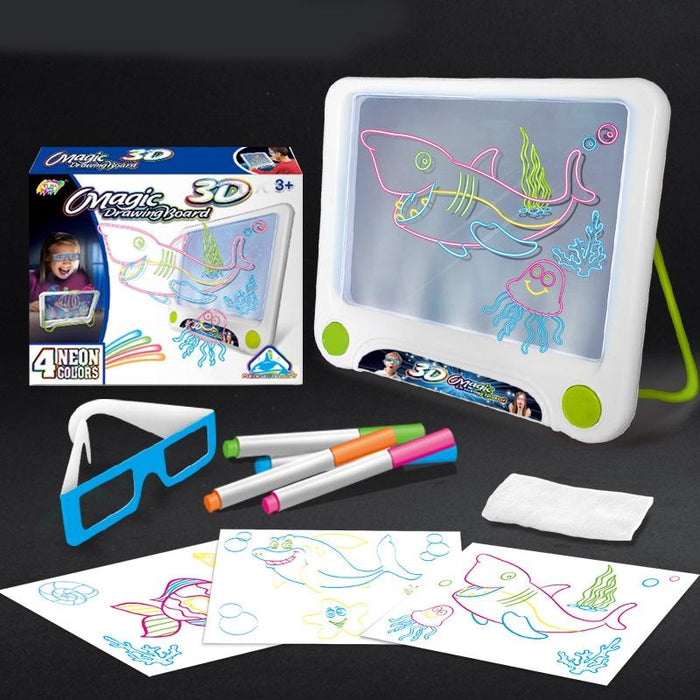 3D Fluorescent Drawing Board Luminous Puzzle For Kids