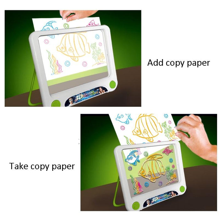 3D Fluorescent Drawing Board Luminous Puzzle For Kids