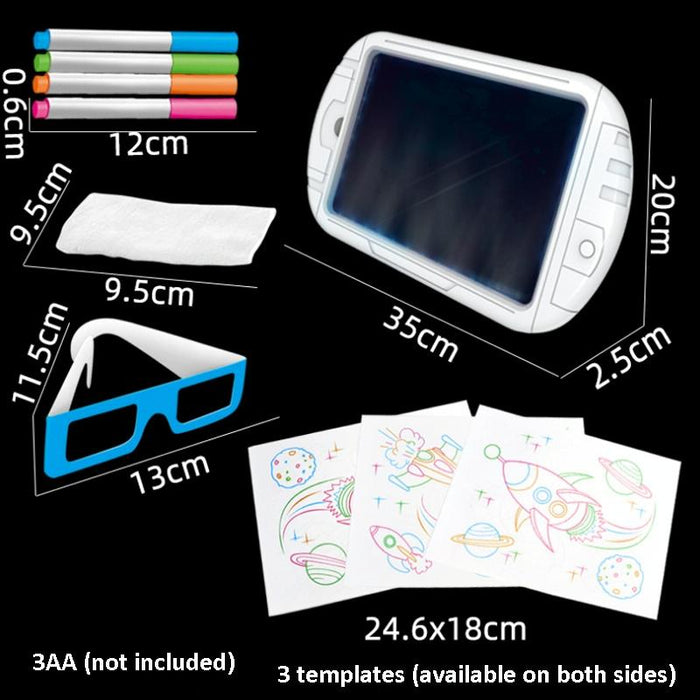 3D Fluorescent Drawing Board For Kids Dinosaur Version