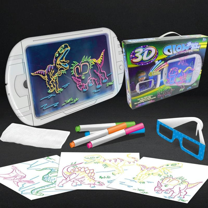 3D Fluorescent Drawing Board For Kids Dinosaur Version