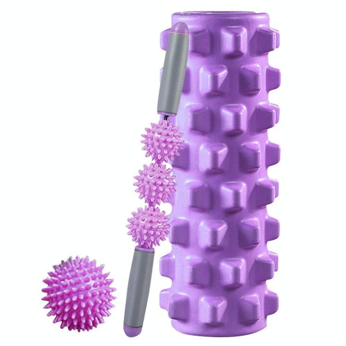 3-In-1 Eva Foam Roller Set 45Cm Length Purple Wolf Tooth