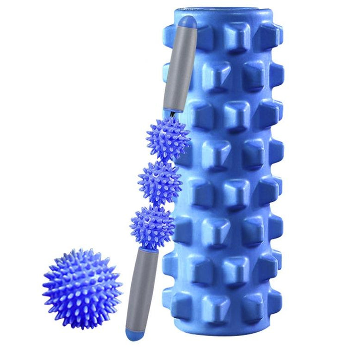 3-In-1 Eva Foam Roller Set 45Cm Length Blue Wolf Tooth