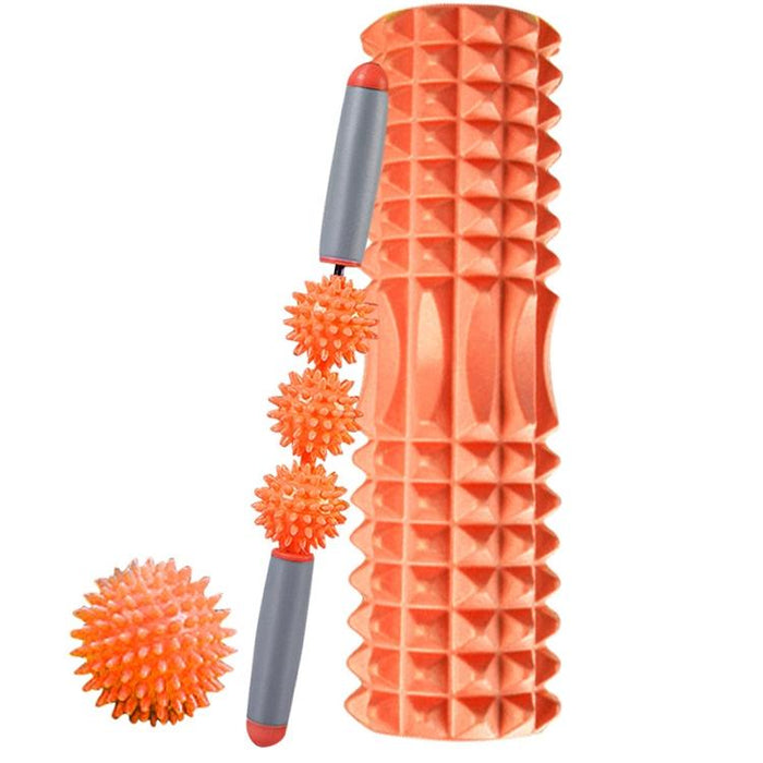 3-In-1 Eva Foam Roller Set 45Cm Length Orange