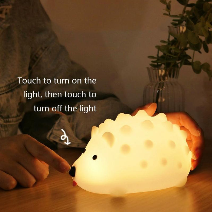 Dimmable Hedgehog Night Light Usb Timer Lamp Button Control