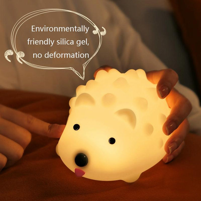 Dimmable Hedgehog Night Light Usb Timer Lamp Button Control