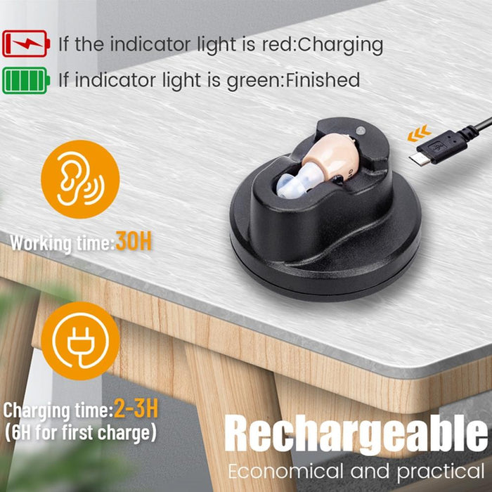 Rechargeable In Ear Sound Amplifier With Usb Charger
