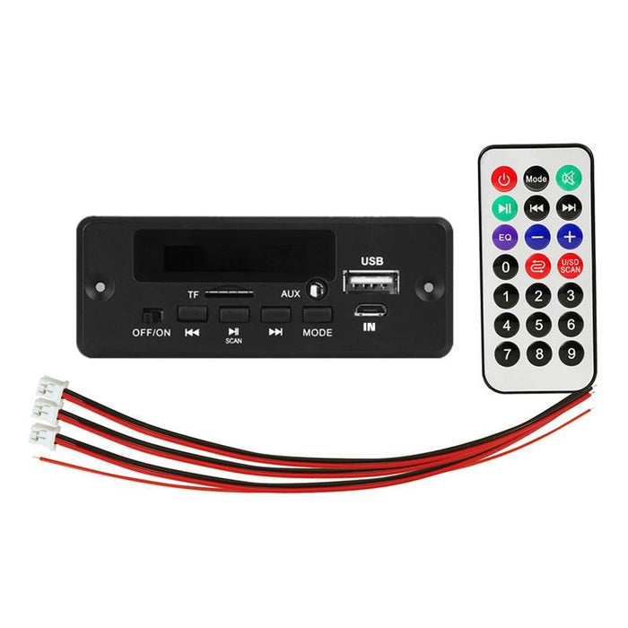 12V Mp3 Decoding Board W / Power Amp & Bluetooth - Record Calls - Black
