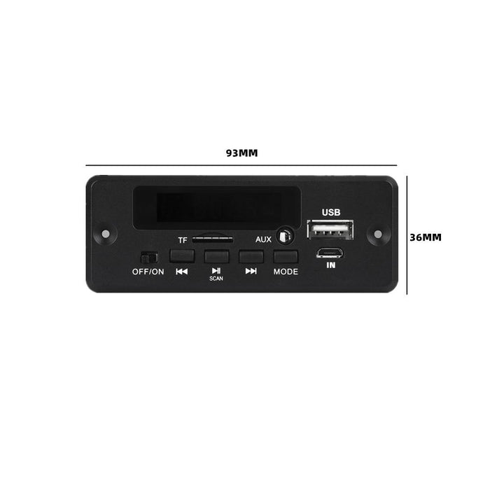 12V Mp3 Decoding Board W / Power Amp & Bluetooth - Record Calls - Black