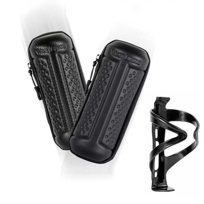 1.2L Hard Shell Bike Water Bottle Bag + Cage