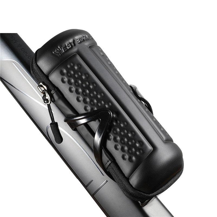 1.2L Hard Shell Bike Water Bottle Bag + Cage