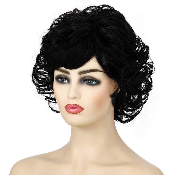 Short Curved Fluffy Fiber Wig For Women