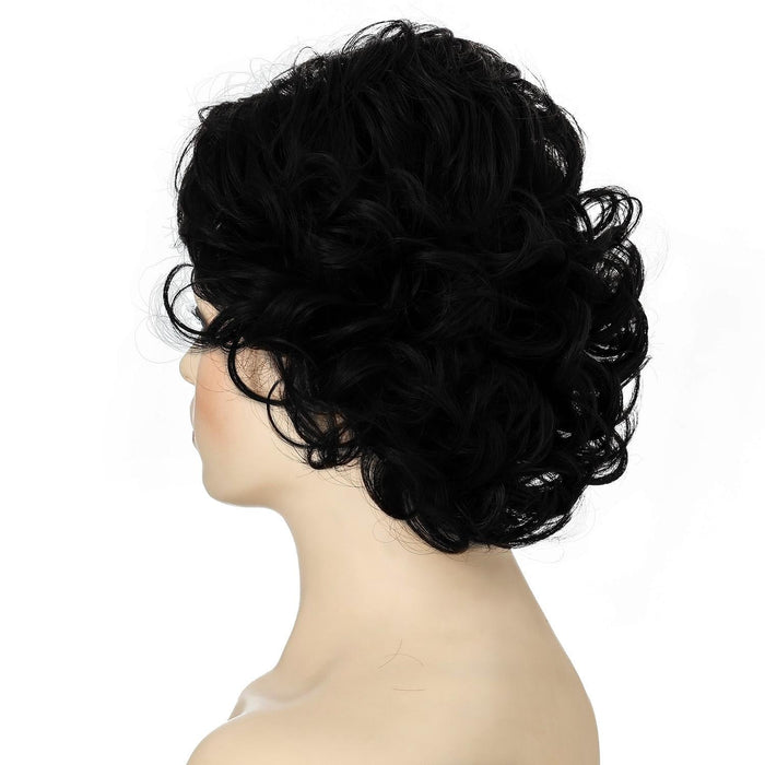 Short Curved Fluffy Fiber Wig For Women