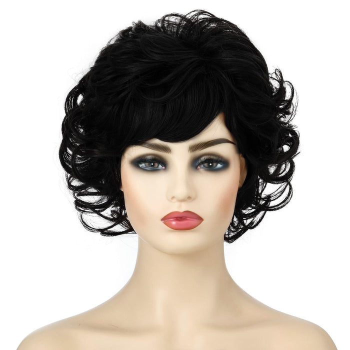 Short Curved Fluffy Fiber Wig For Women