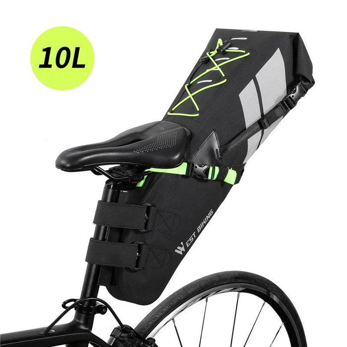 10L Waterproof Reflective Bicycle Bag For Long-Distance Travel