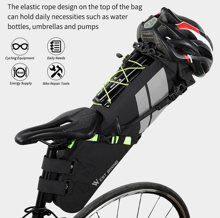 10L Waterproof Reflective Bicycle Bag For Long-Distance Travel