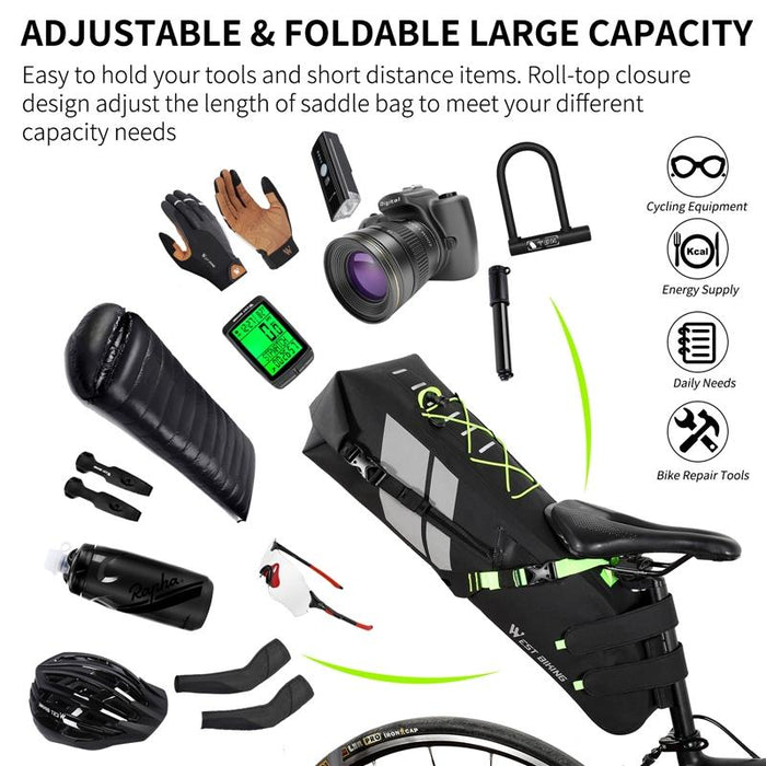 10L Waterproof Reflective Bicycle Bag For Long-Distance Travel