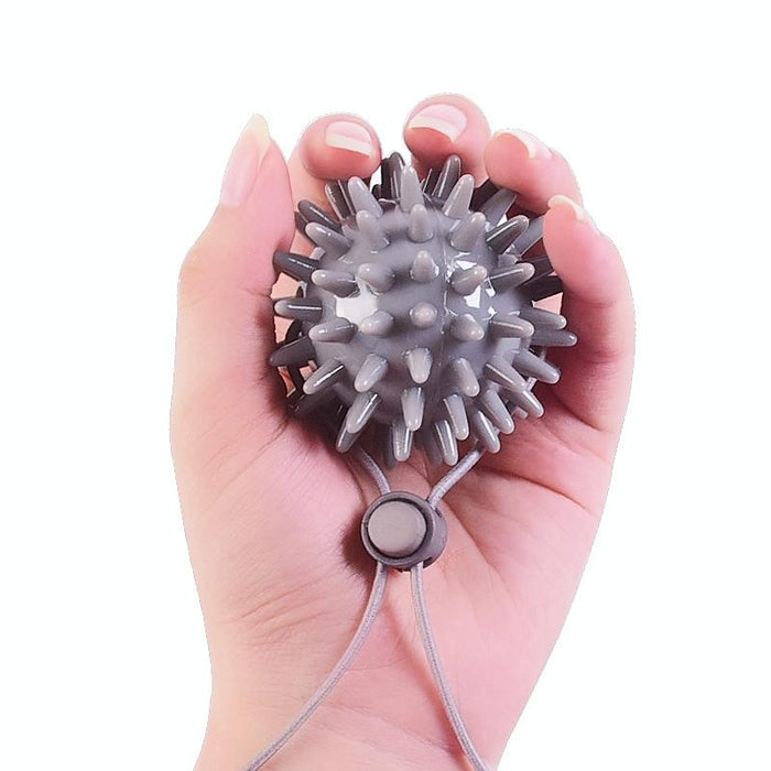 Tpr Grip Ball For Stroke Rehabilitation 5.5Cm With Rope Gray