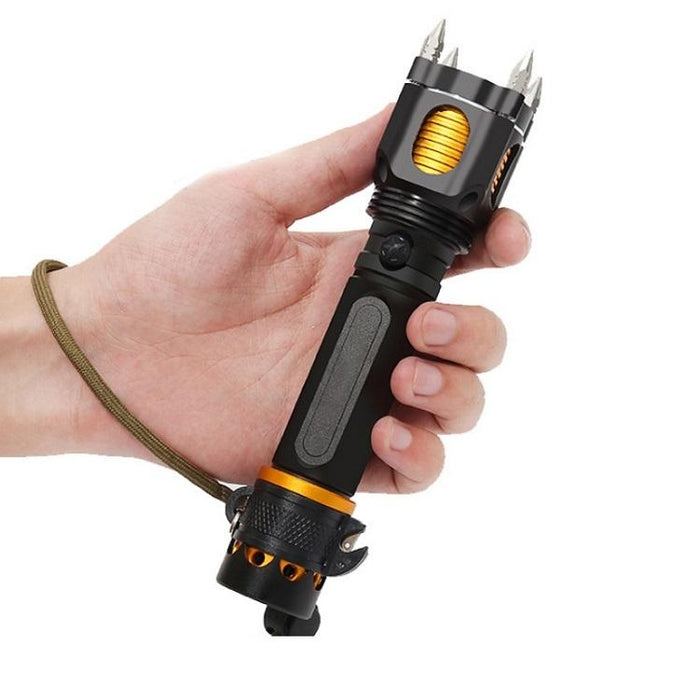 Rechargeable Led Flashlight With Safety Hammer