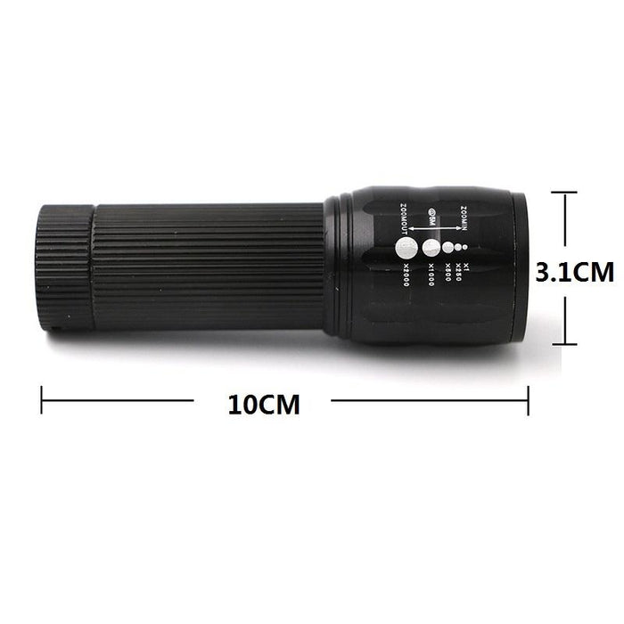 2-Pack Mini Led Flashlights With Zoom Black