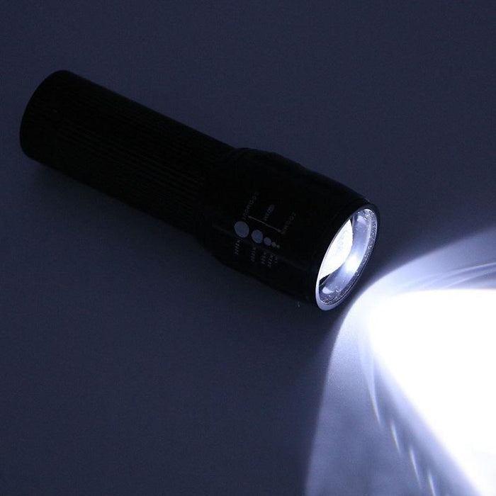 2-Pack Mini Led Flashlights With Zoom Black
