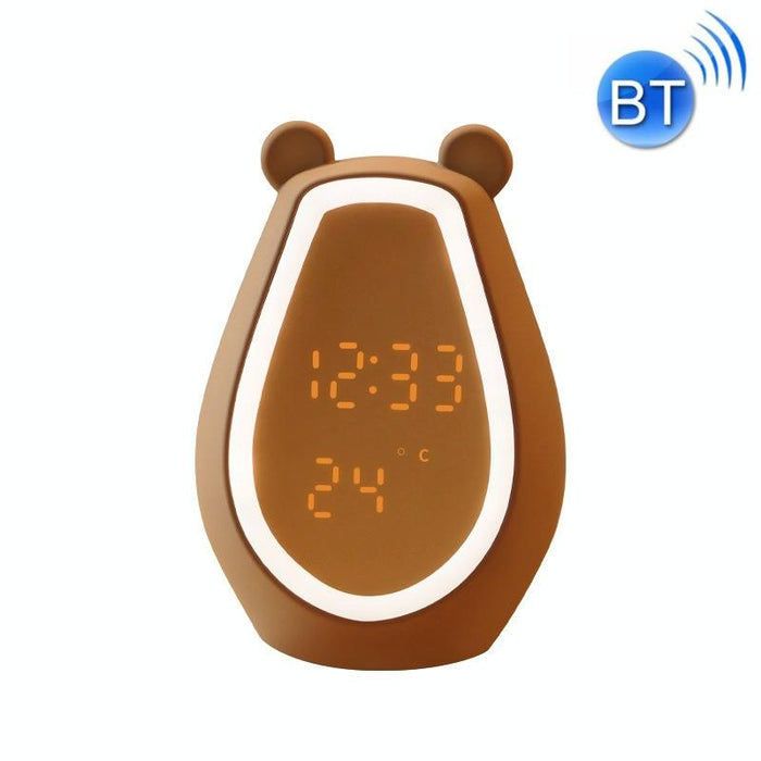 Cartoon Bear Alarm Clock With Bluetooth Speaker & Usb Charging