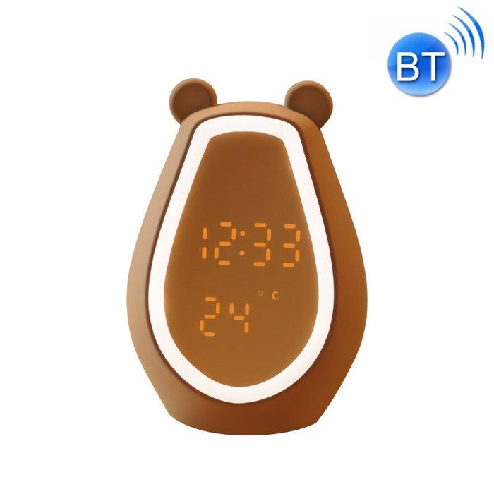 Cartoon Bear Alarm Clock With Bluetooth Speaker & Usb Charging