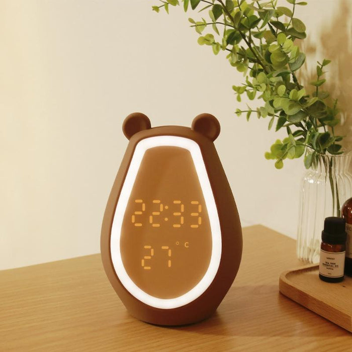 Cartoon Bear Alarm Clock With Bluetooth Speaker & Usb Charging