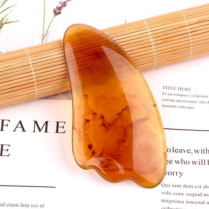 Facial Tendon Stick For Massage And Acupuncture Resin Scraping Sheet For Beauty Salon Shave Board Amber Triangle