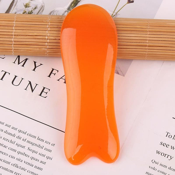 Facial Massage Scraping Tool Resin Tendon Stick For Beauty Salon And Acupuncture Pen Yellow Fish Plate