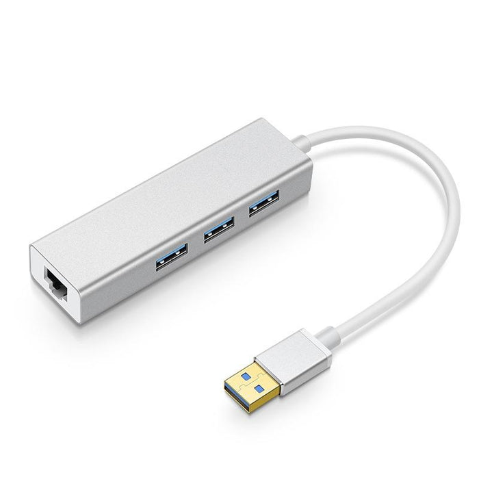 3-Port Usb 3.0 + Rj45 Hub For Laptops No Drivers Needed
