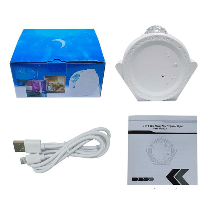 3-In-1 Starry Sky Projector Night Light Black Wifi