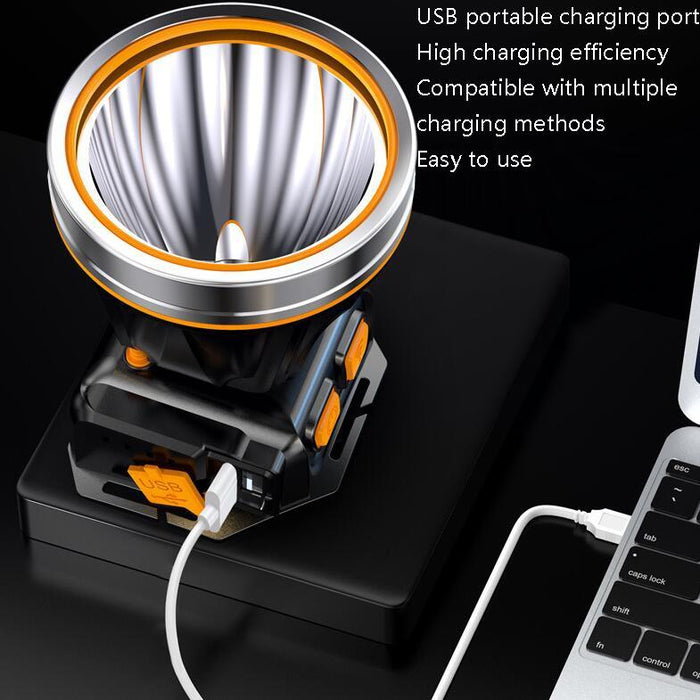 Rechargeable Led Headlamp For Night Fishing And Camping 40 Yellow Beads