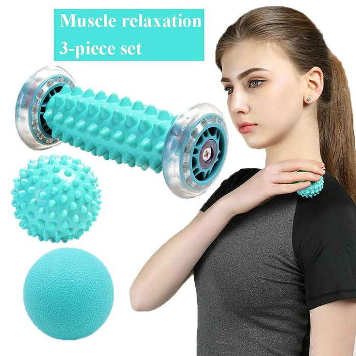 Plantar Fascia Massage Ball Handheld Fitness Ball For Muscle Relaxation 7Cm Yellow Foot Bottom With Tattoo Design