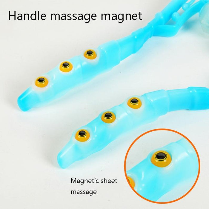 Multi-Function Cervical Massager Shoulder & Neck Roller Magnetic Therapy Blue