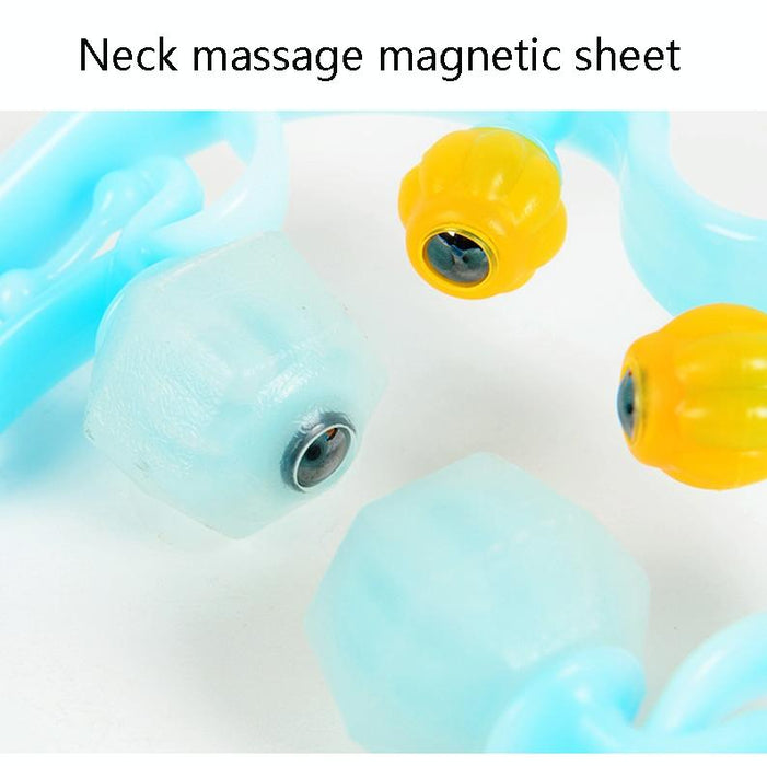 Multi-Function Cervical Massager Shoulder & Neck Roller Magnetic Therapy Blue