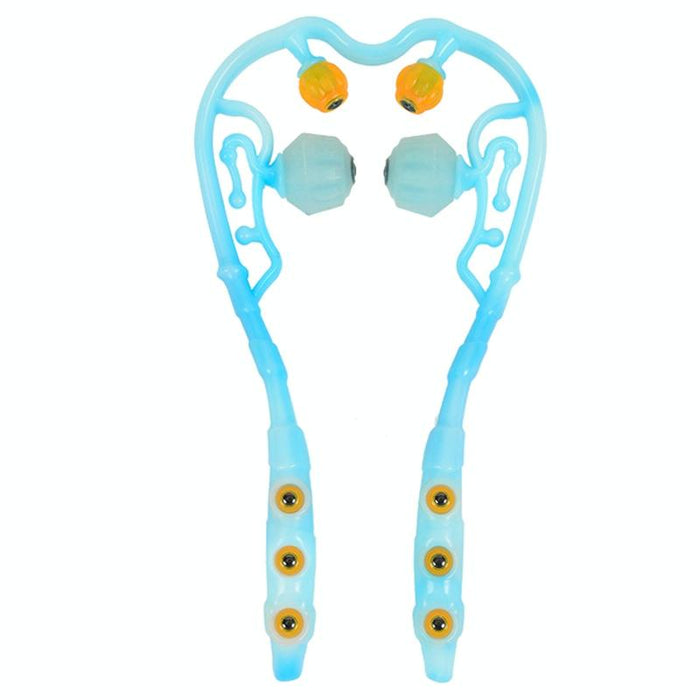 Multi-Function Cervical Massager Shoulder & Neck Roller Magnetic Therapy Blue