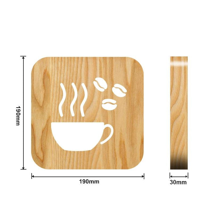 3D Coffee Led Wooden Table Lamp Warm White 2.5W